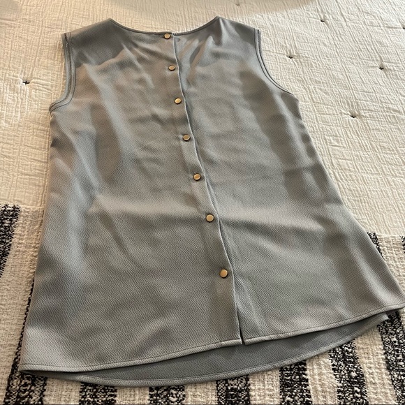 REISS bluish gray sleeveless shell shirt size US 2 - Picture 4 of 10